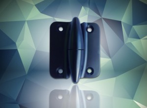 Black torpedo hinge from FDB Panel Fittings for enclosures and cabinets