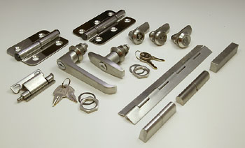 stainless steel locks, hinges and handles