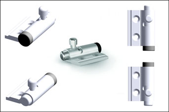 Pinet spring-loaded latching barrel bolt from FDB